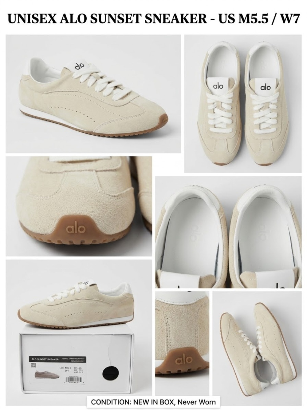 ALO Yoga Sunset Suede Sneaker - Cream & Tan